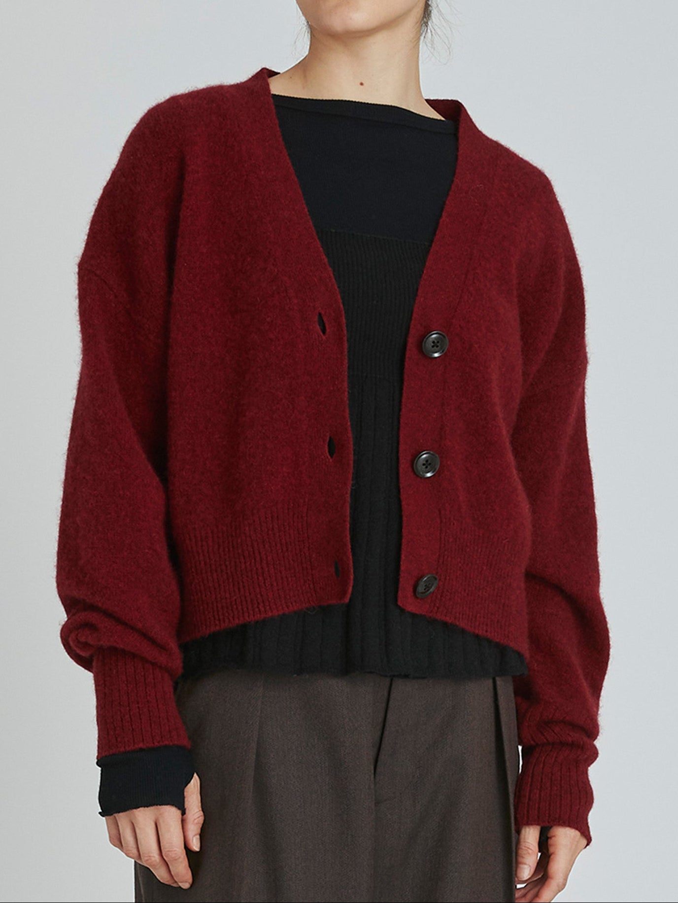 ヤク2wayショートカーディガン/TBCA-403