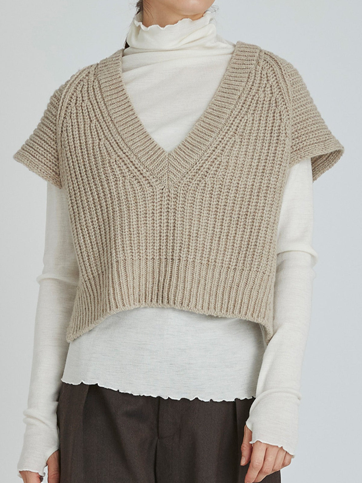 ラメ2wayニットベスト/TBCA-311