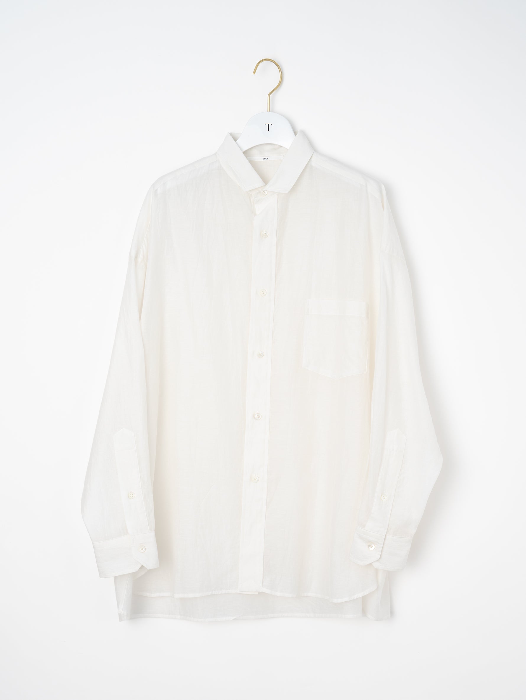 コットンシルクスクエアビッグシャツuni TBFS-113