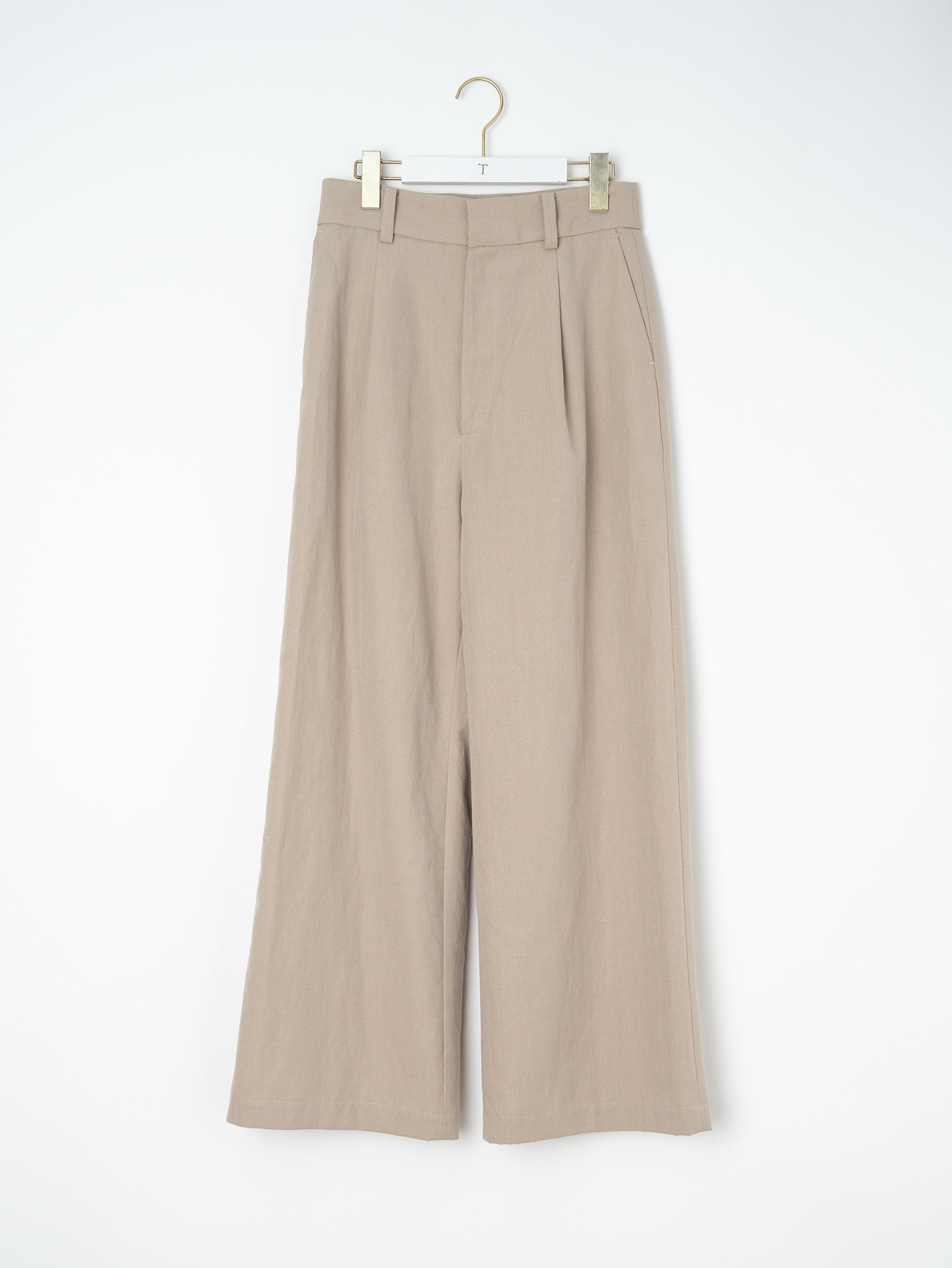 【予約商品】コットンシルクラミータックワイドパンツ TBFS-143