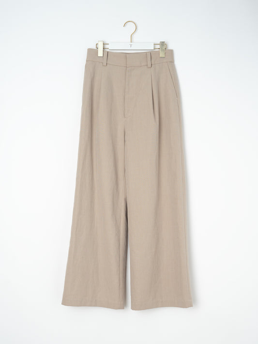 【予約商品】コットンシルクラミータックワイドパンツ TBFS-143