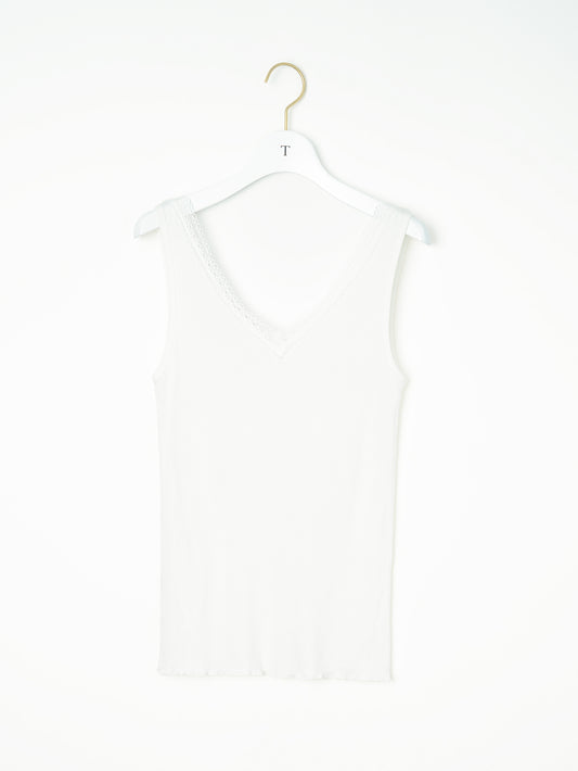 コットンシルク2wayレースタンクトップ  TBFS-182