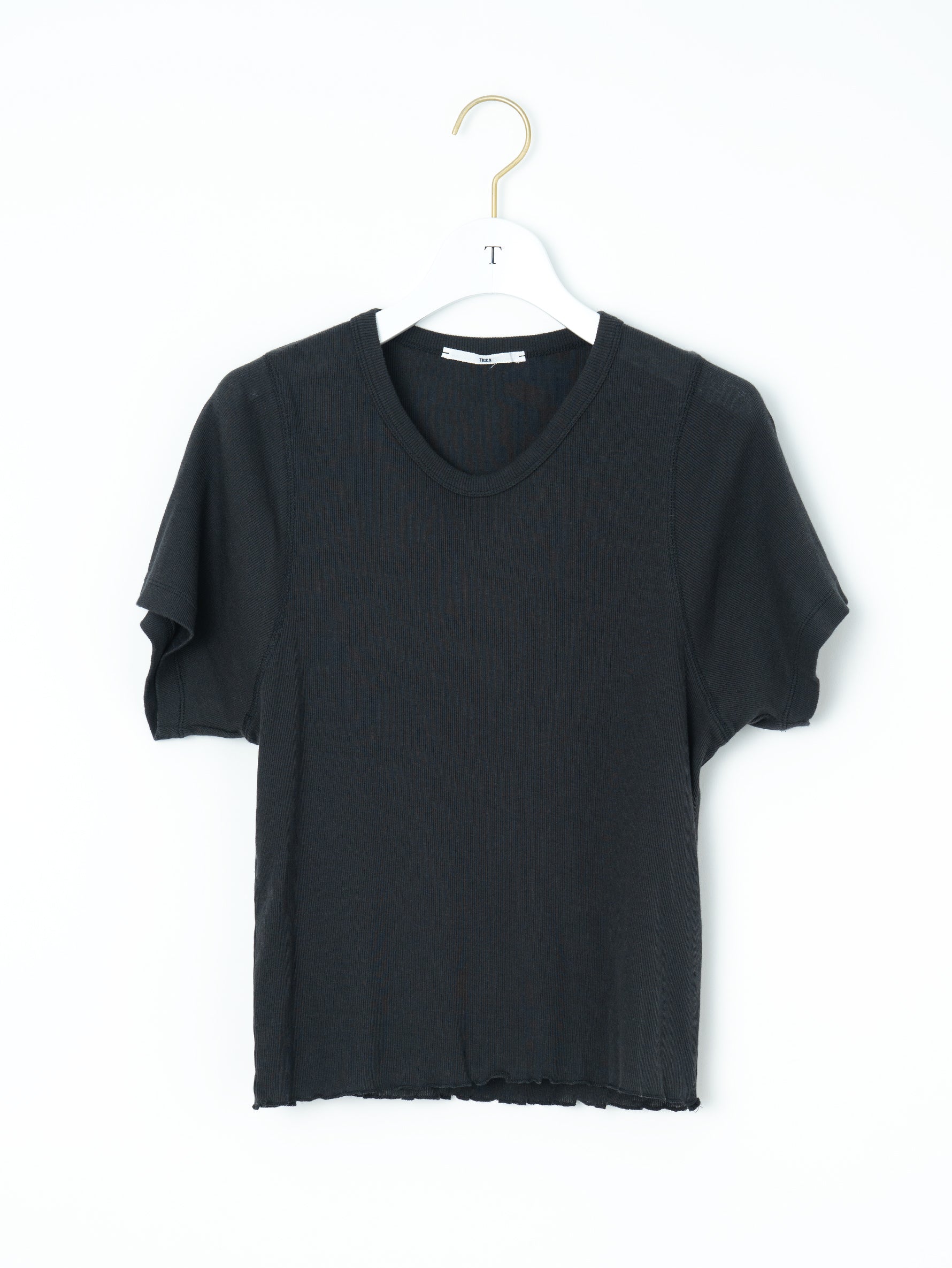 コットンシルククルーネック半袖Tシャツ TBFS-183