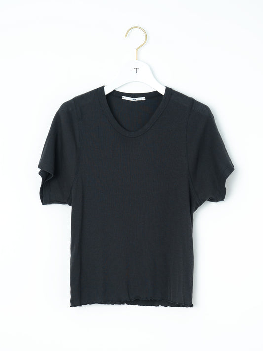 コットンシルククルーネック半袖Tシャツ TBFS-183