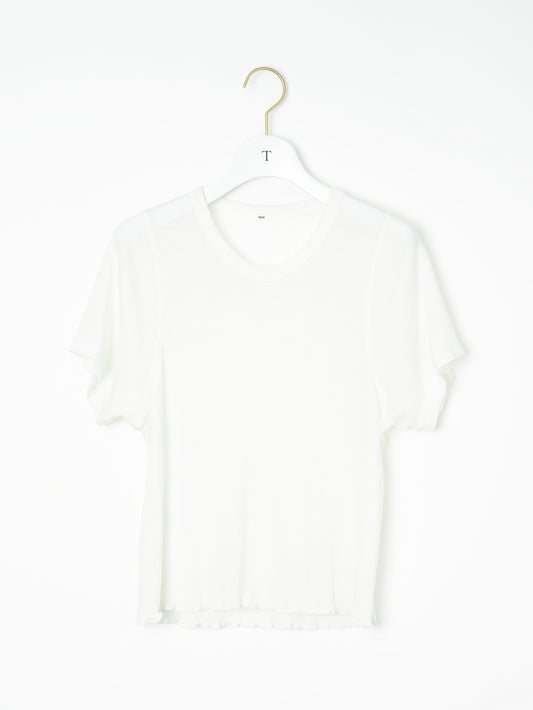 コットンシルククルーネック半袖Tシャツ TBFS-183