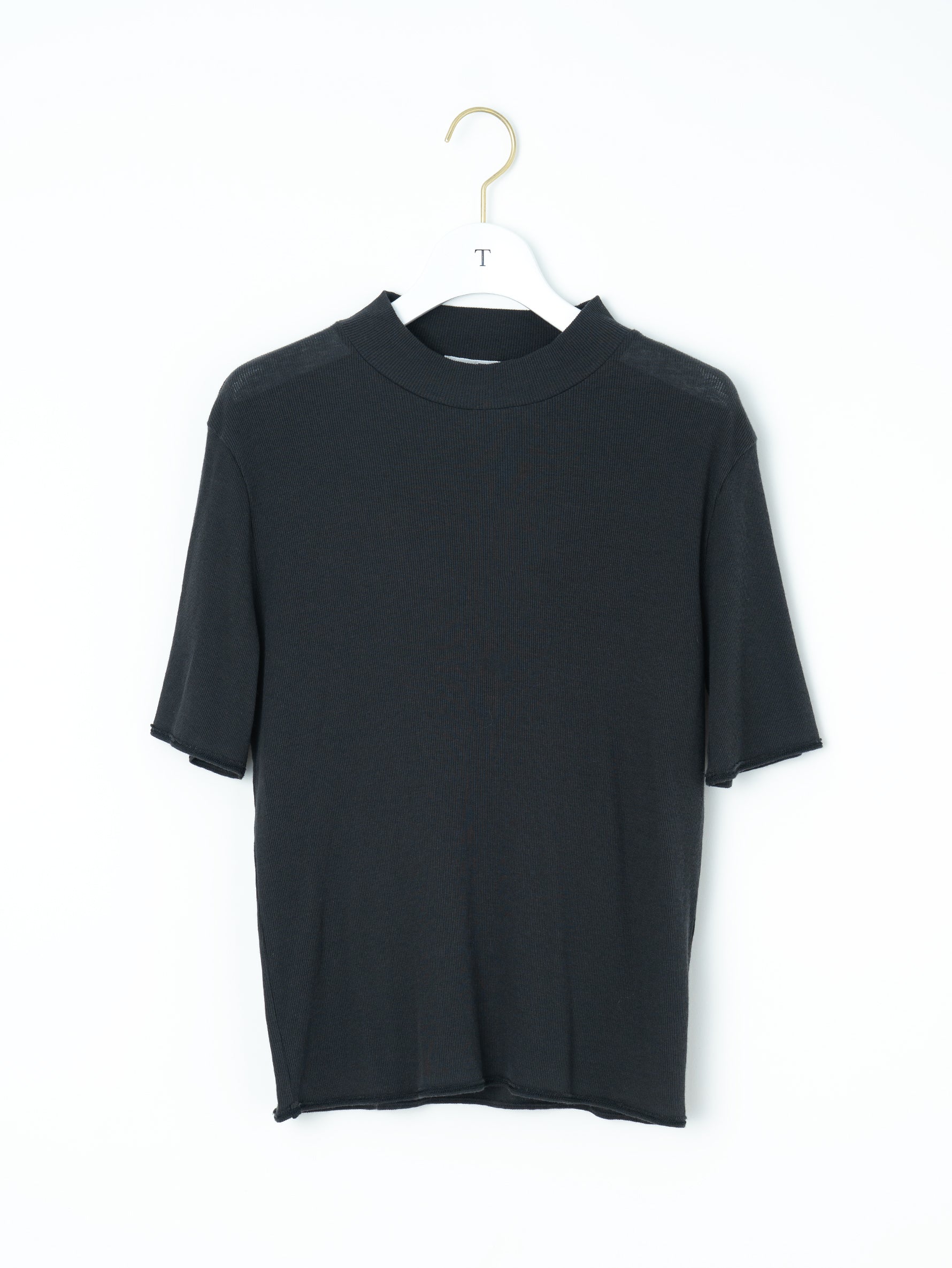 コットンシルクハイネック半袖Tシャツ TBFS-184