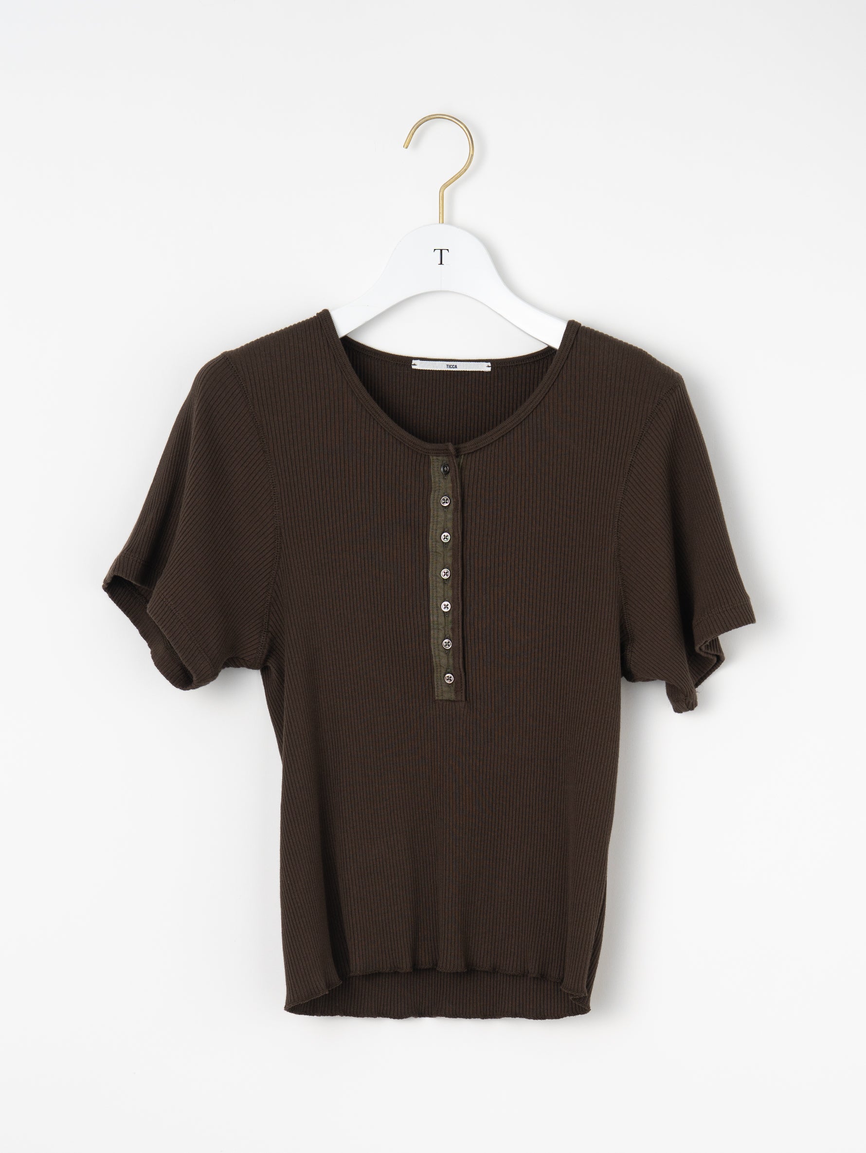 【予約商品】スーピマテレコヘンリーネック半袖PO TBFS-463