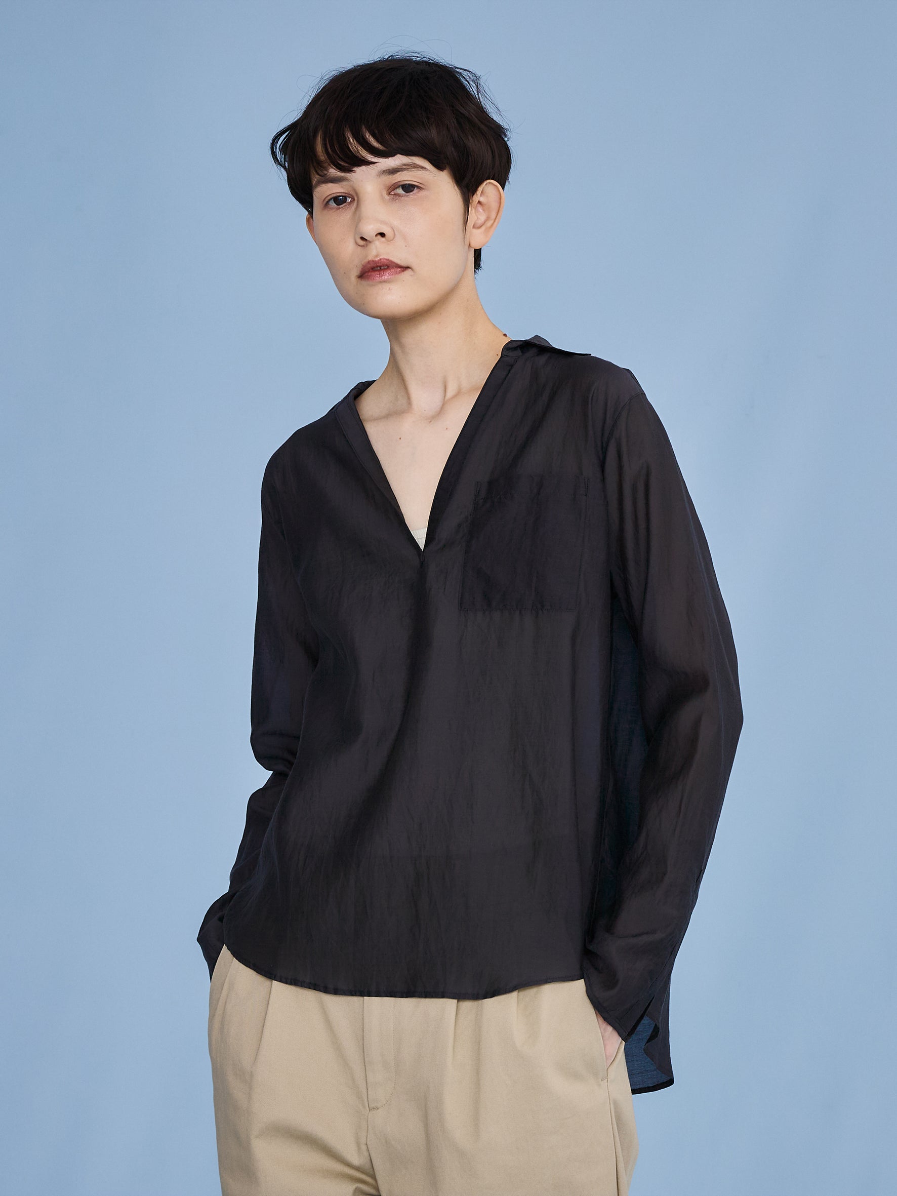 コットンシルクスキッパーシャツ TBFS-112