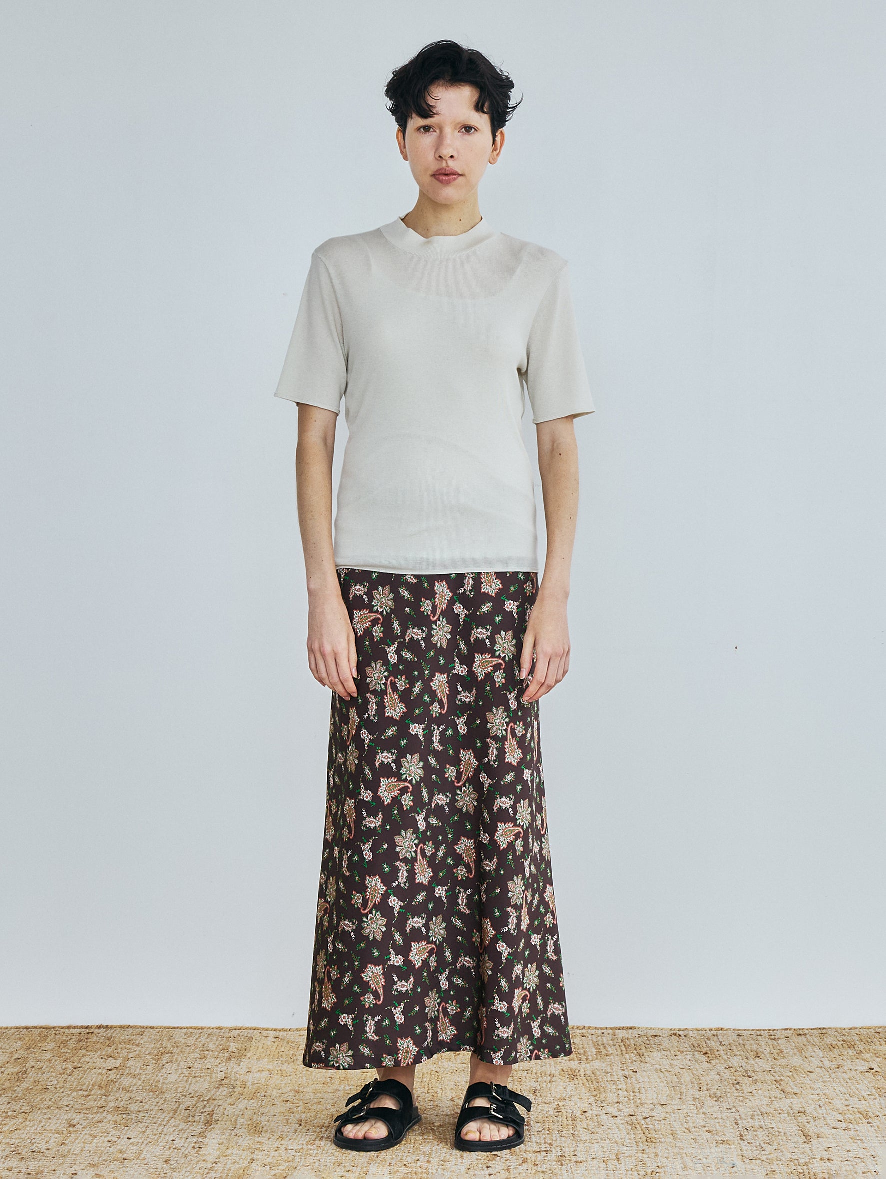 ペイズリープリントタイトスカート TBFS-093