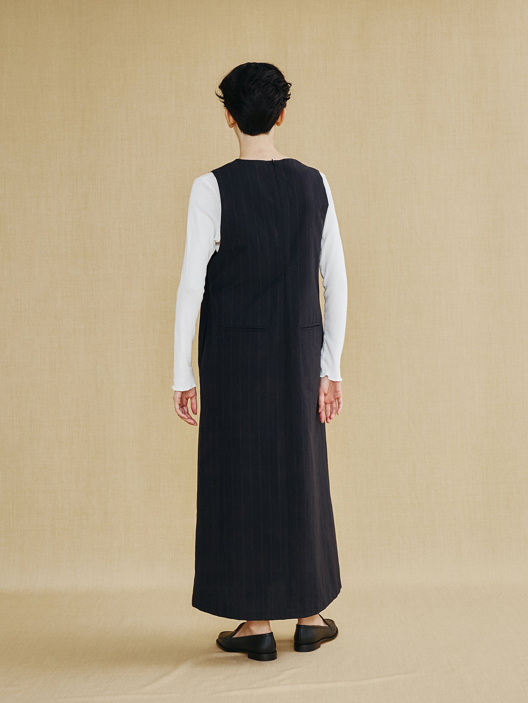 コットンシルクラミーノースリーブワンピース TBFS-144