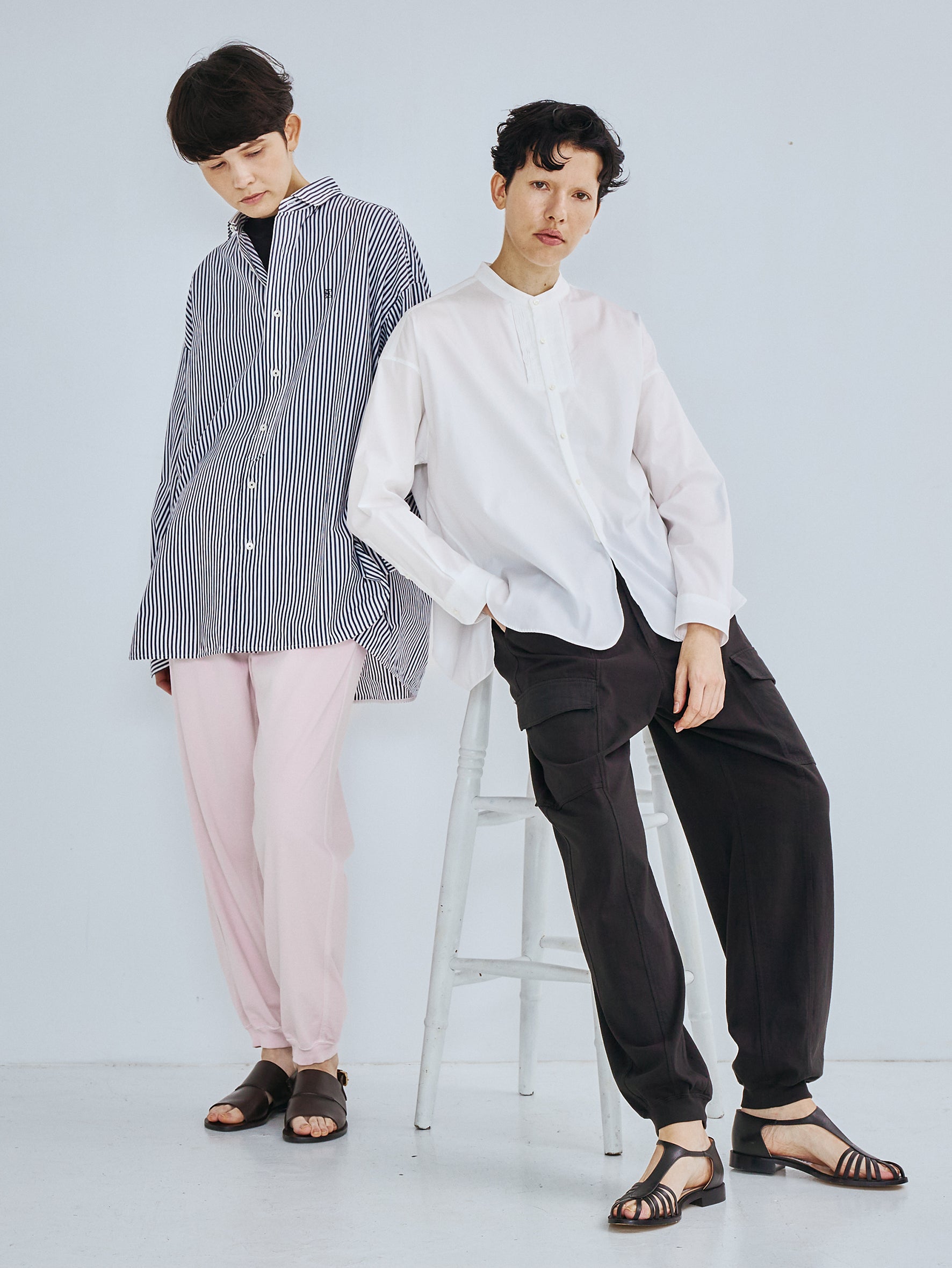 予約商品】ピンタックノーカラーシャツ TBFS-002