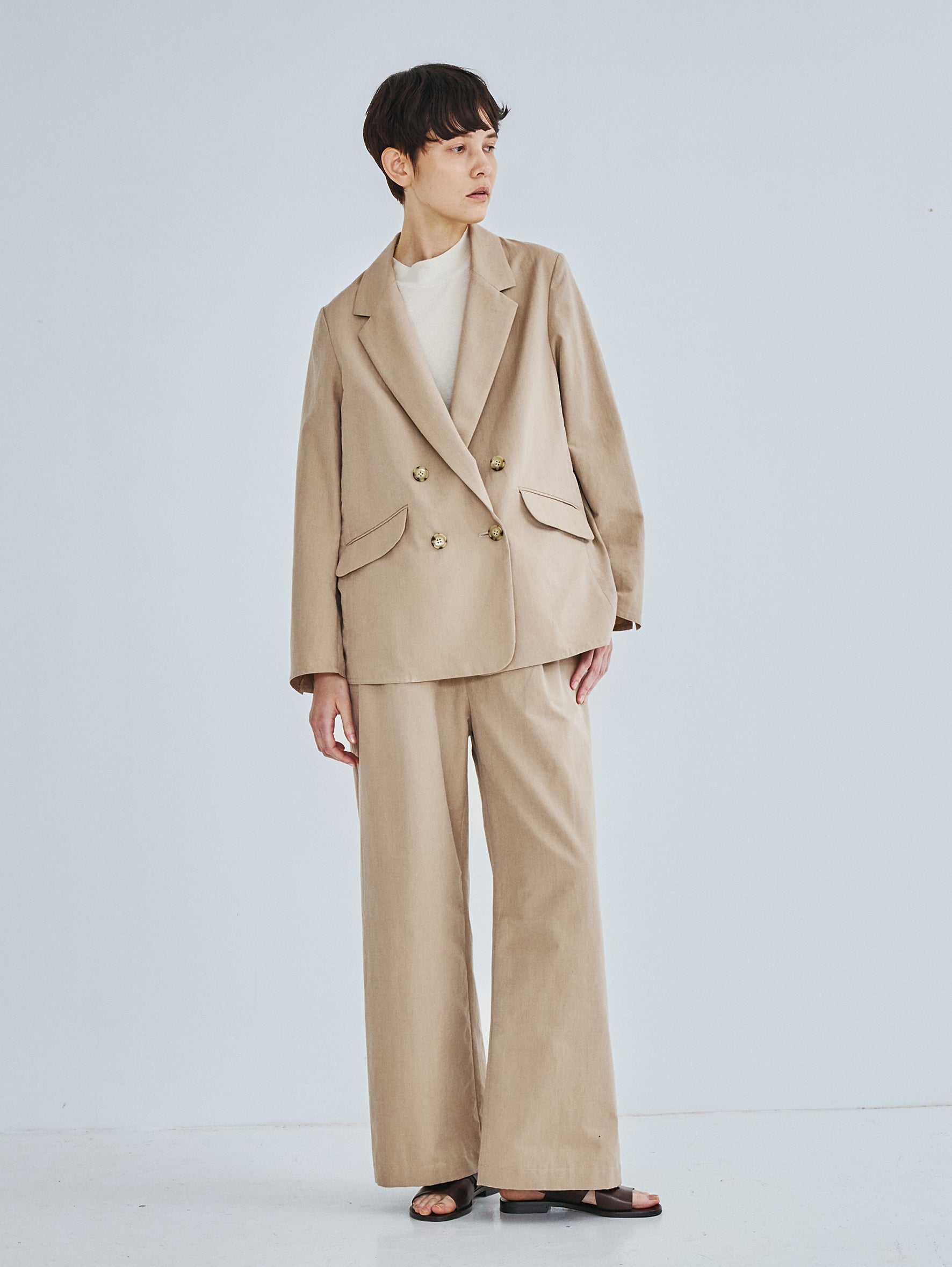 予約商品】コットンシルクラミーダブルジャケット TBFS-142