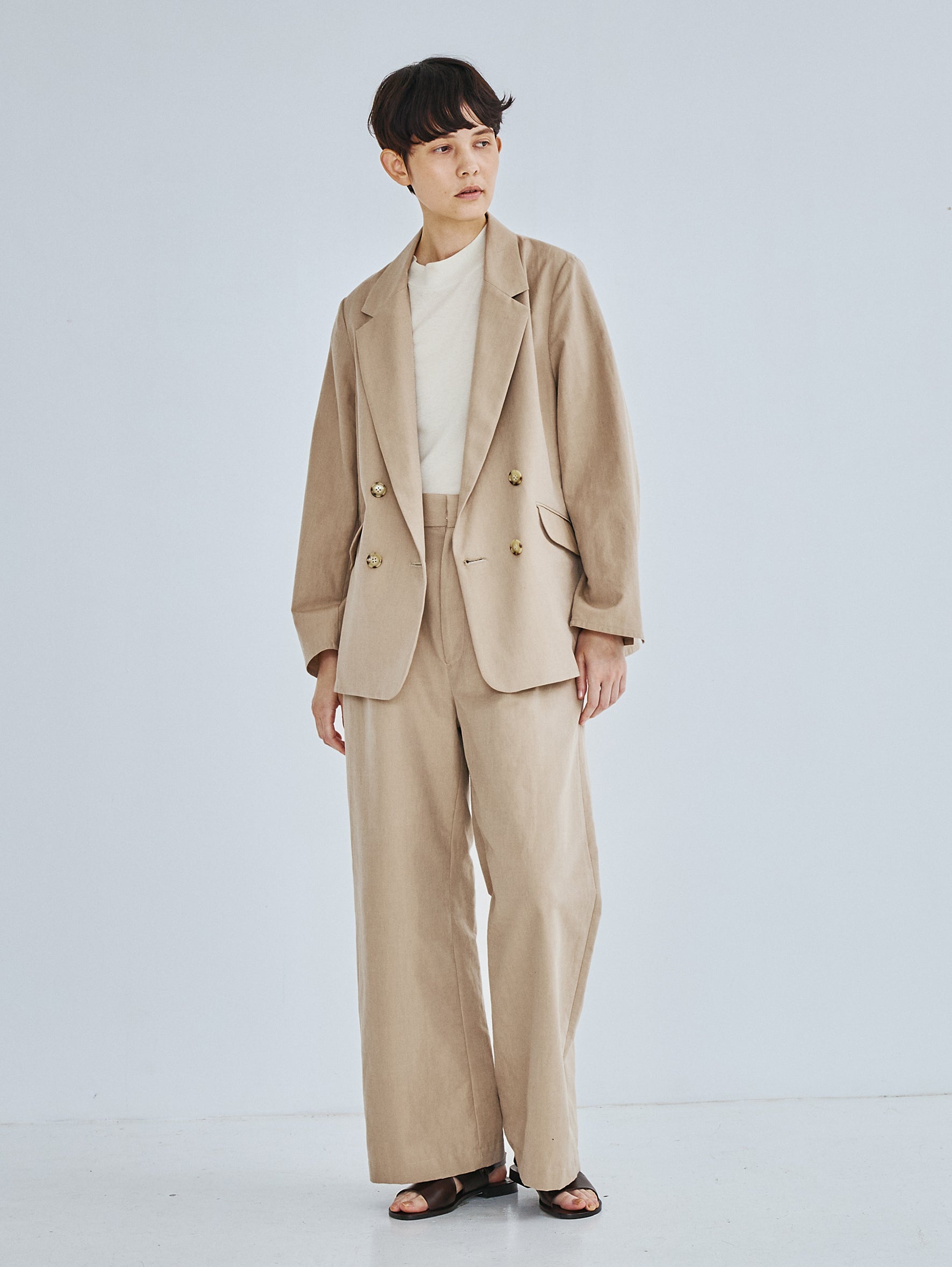 コットンシルクラミーダブルジャケット TBFS-142