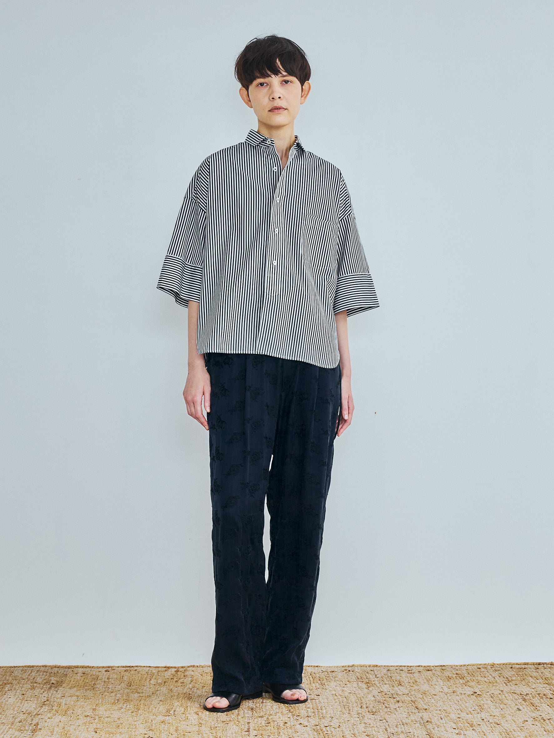 スクエア半袖ダブルカフスシャツ TBFS-003