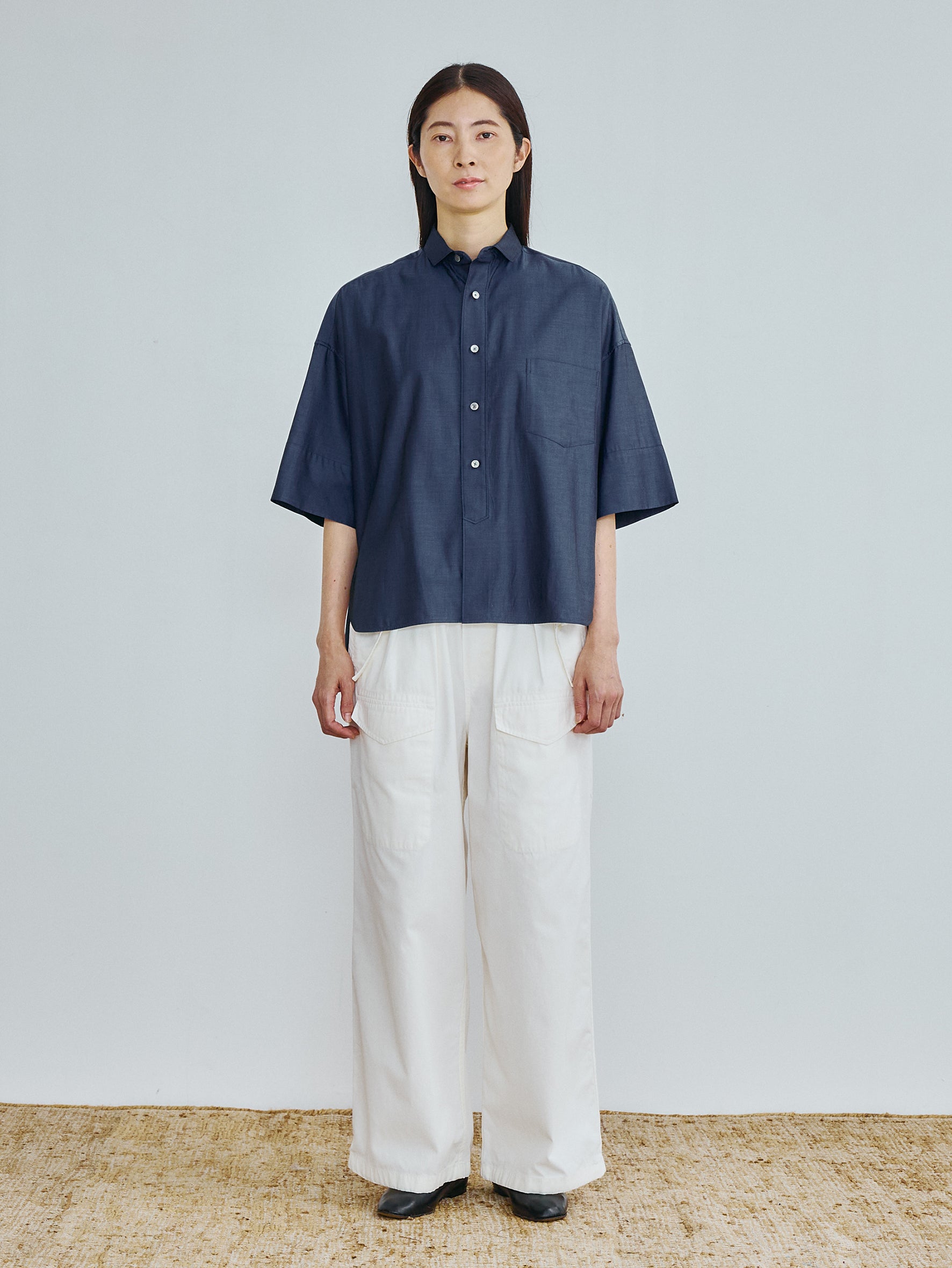 【予約商品】スクエア半袖ダブルカフスシャツ TBFS-003