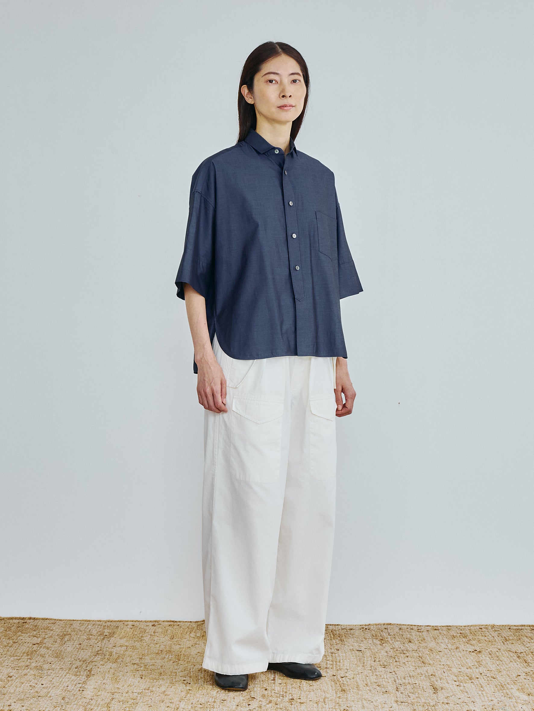 【予約商品】スクエア半袖ダブルカフスシャツ TBFS-003