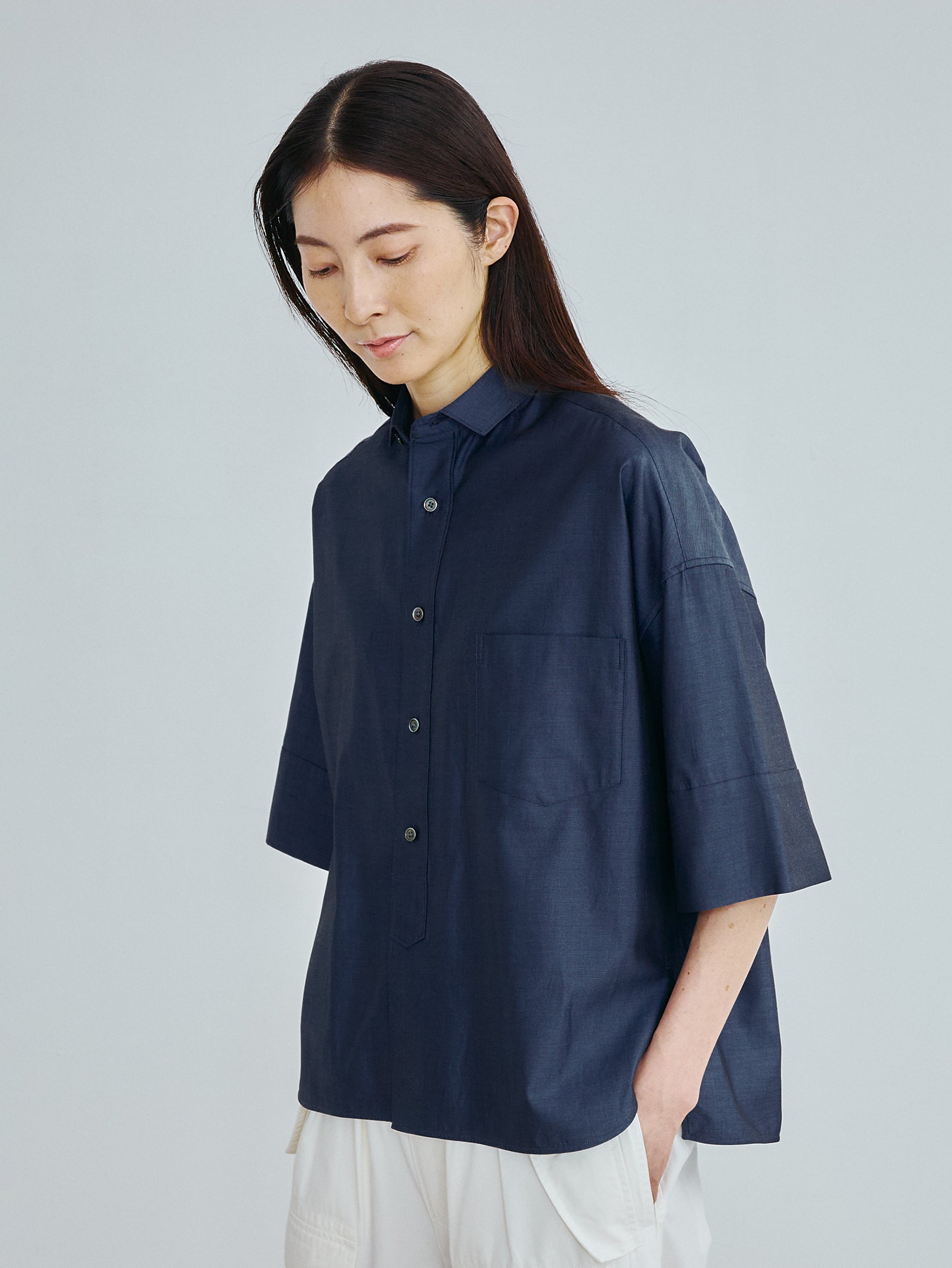 【予約商品】スクエア半袖ダブルカフスシャツ TBFS-003