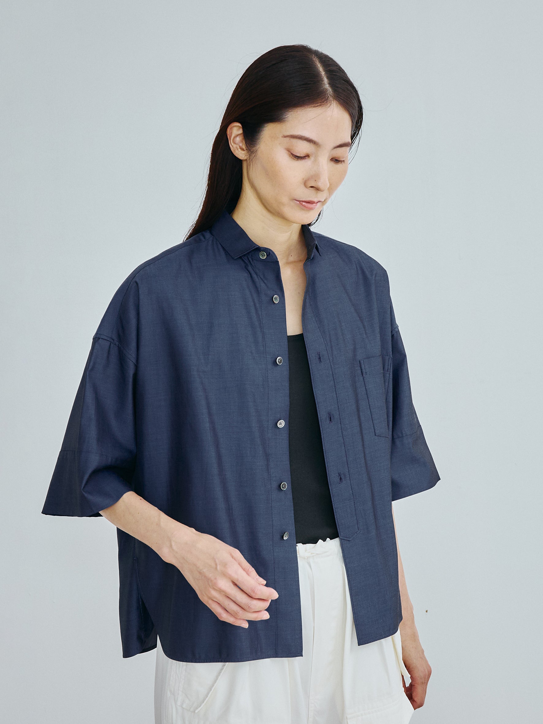 【予約商品】スクエア半袖ダブルカフスシャツ TBFS-003