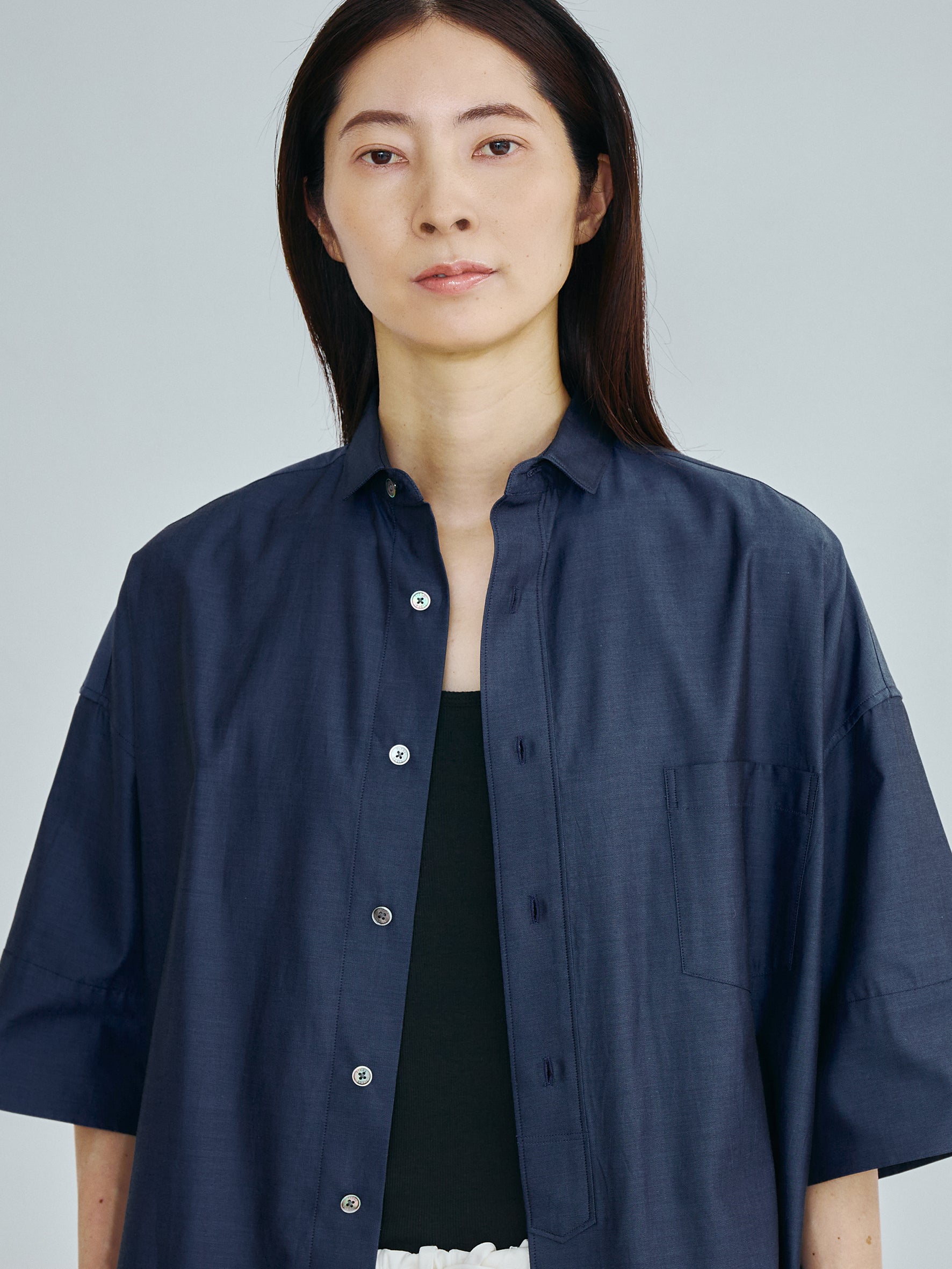 【予約商品】スクエア半袖ダブルカフスシャツ TBFS-003