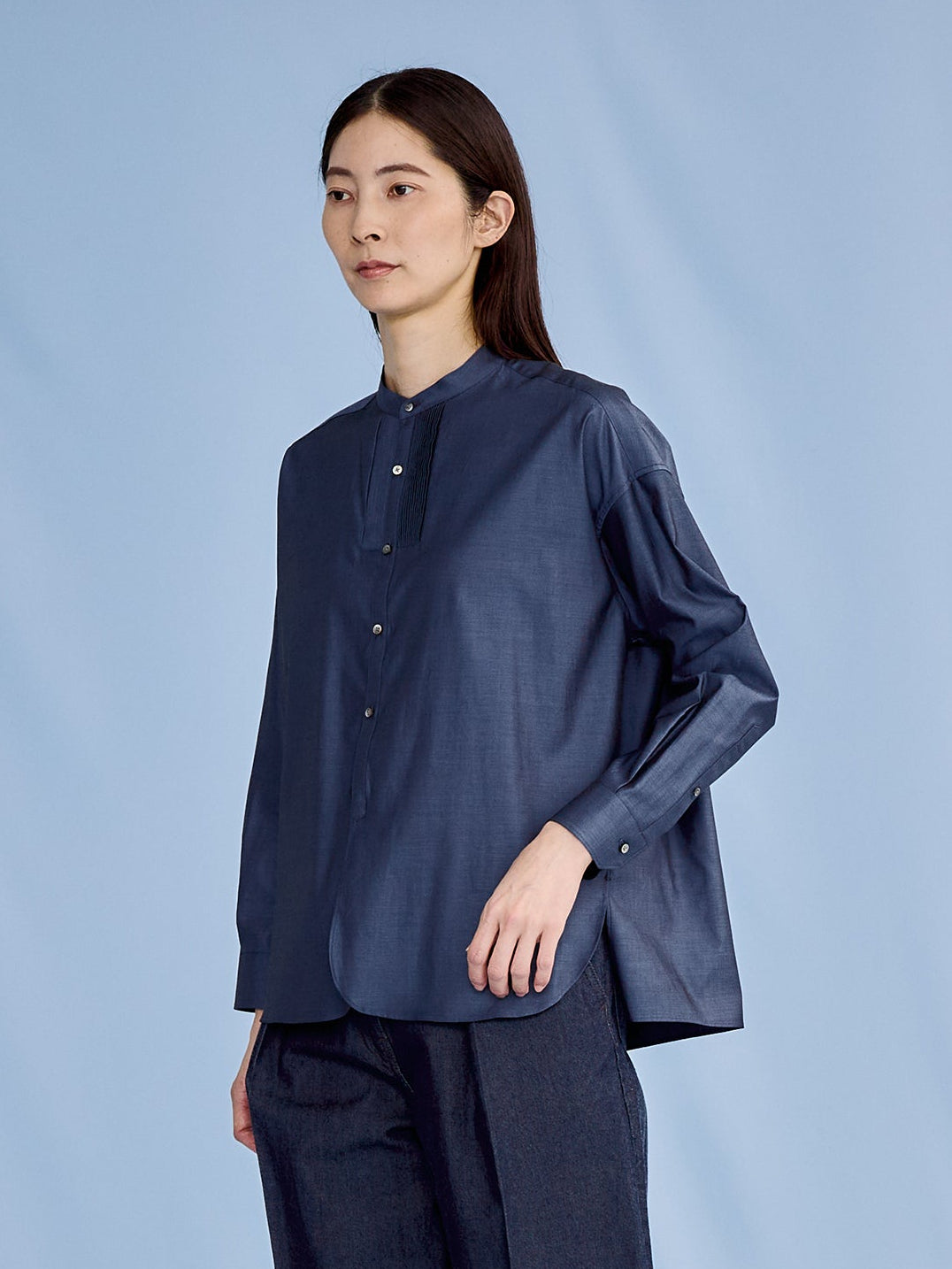 予約商品】ピンタックノーカラーシャツ TBFS-002