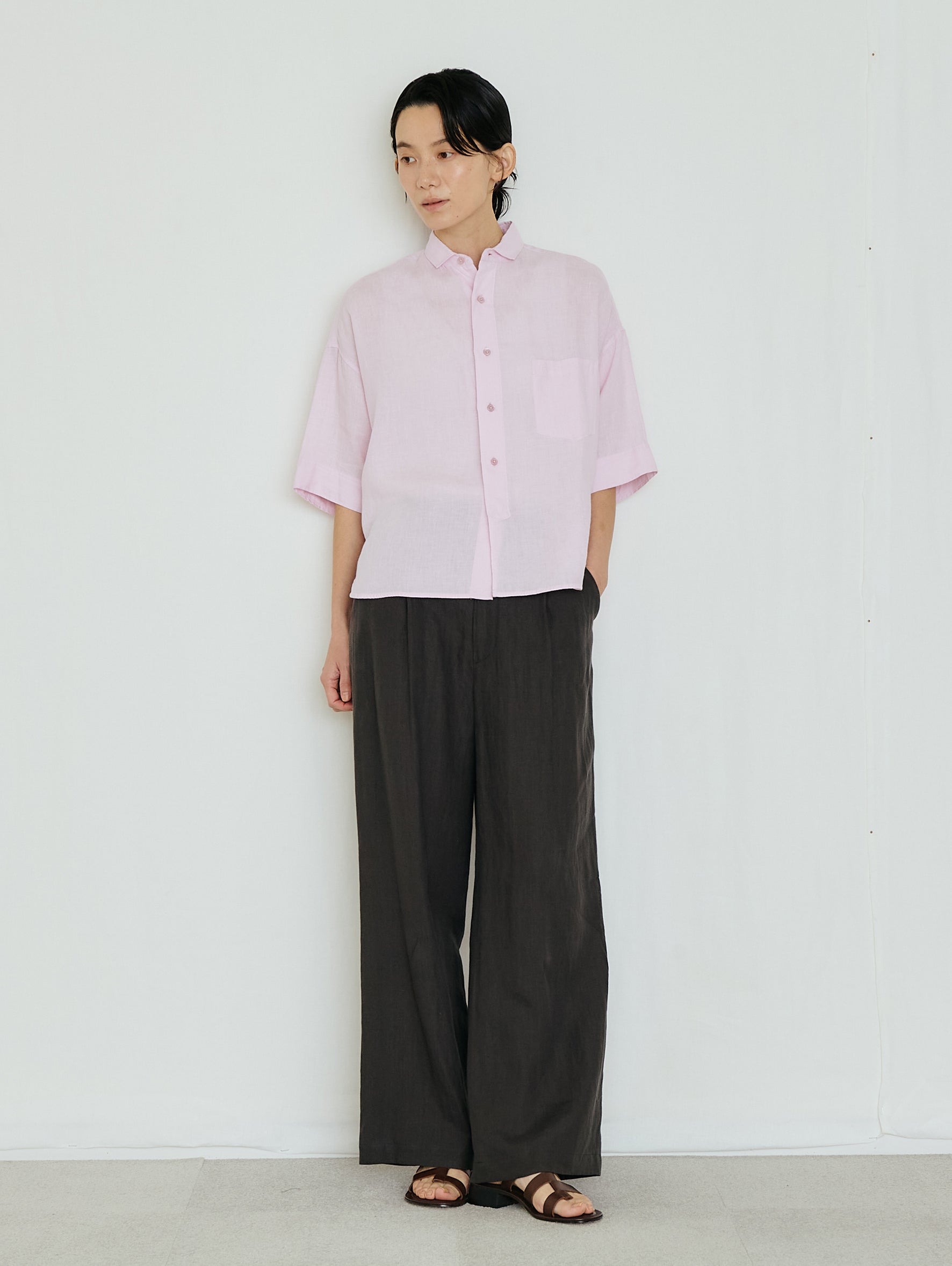 【予約商品】リネン半袖シャツ TBFS-404