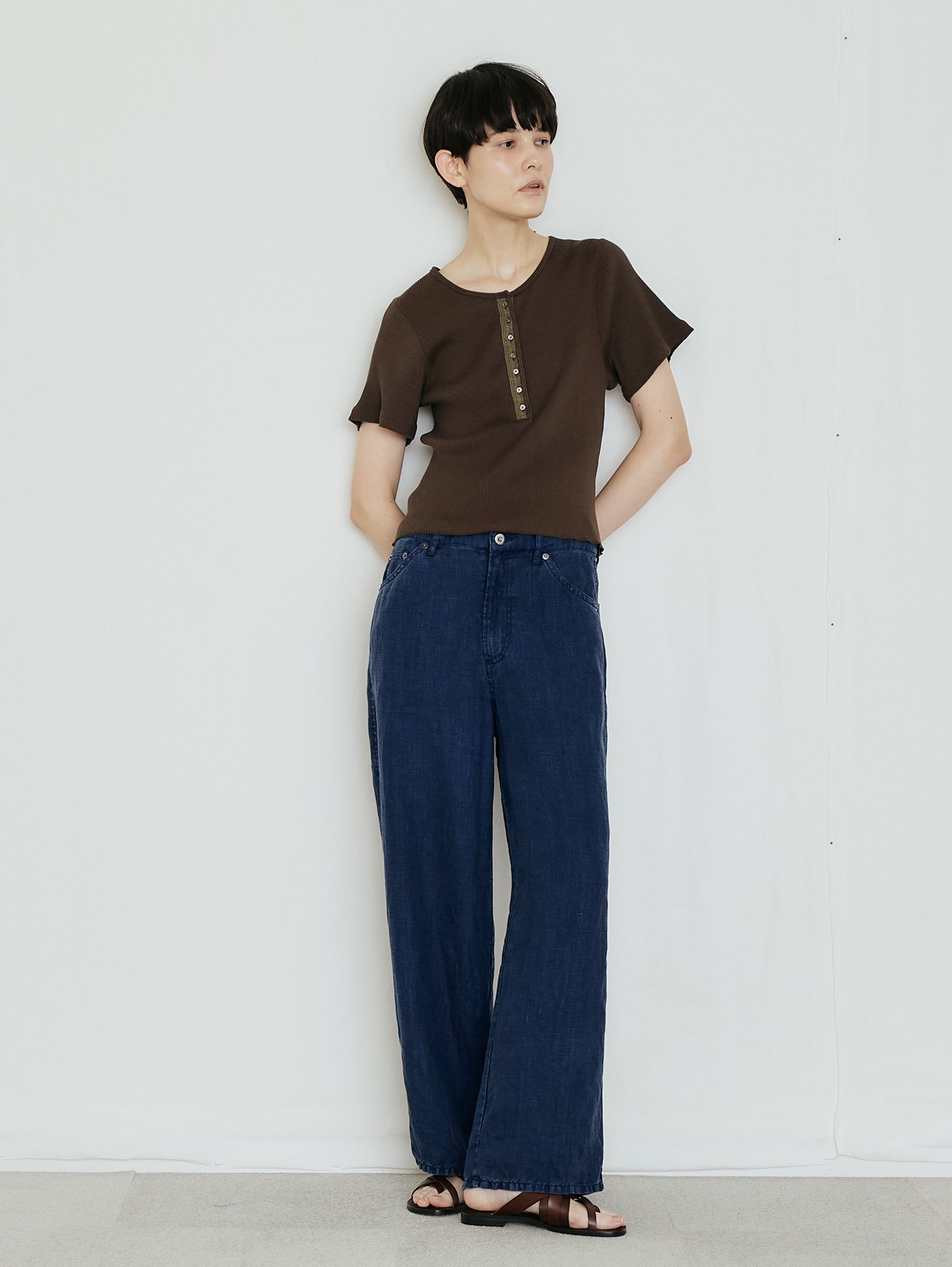 【予約商品】スーピマテレコヘンリーネック半袖PO TBFS-463