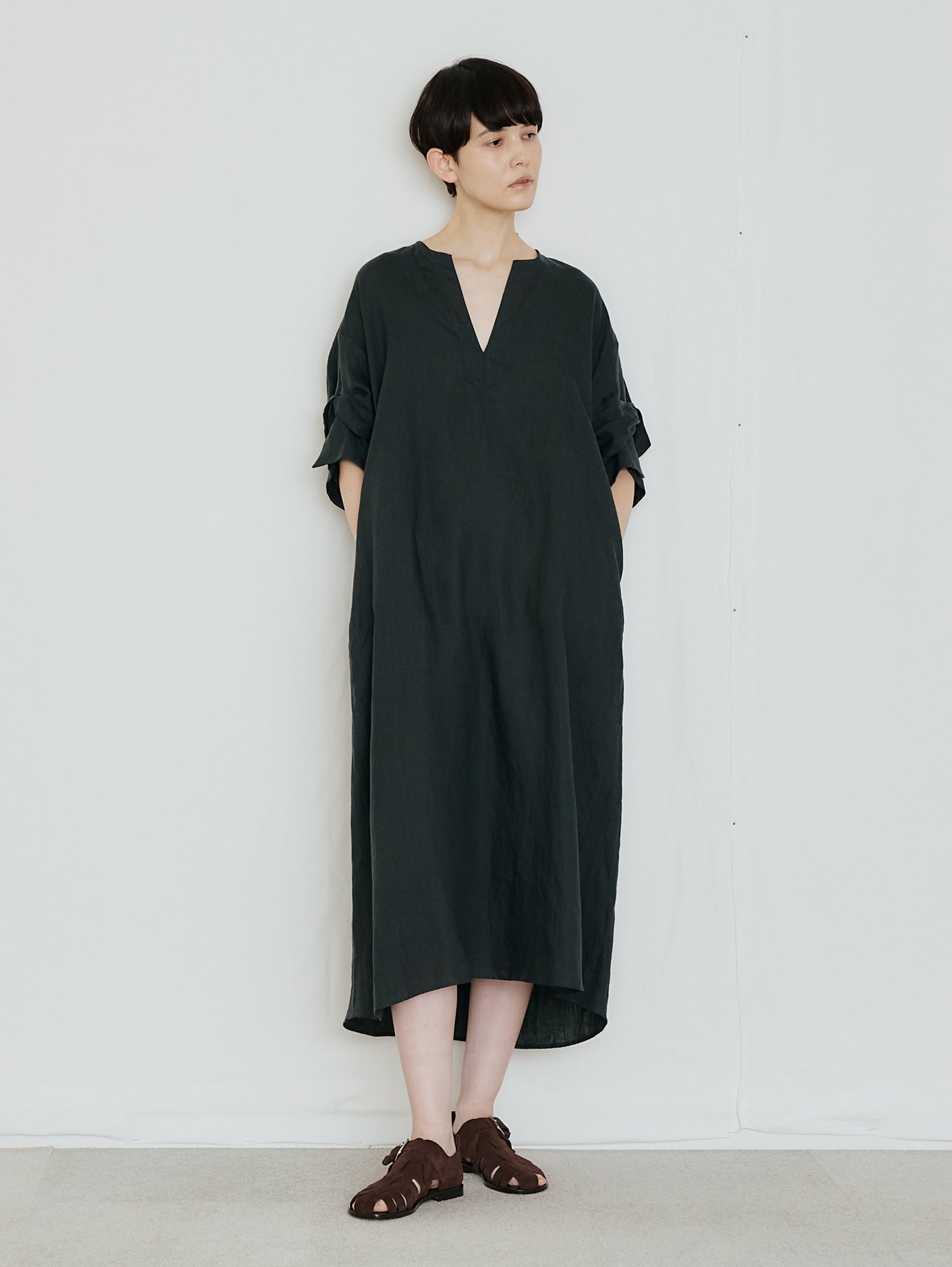 【予約商品】リネンツイストスリーブワンピース TBFS-405