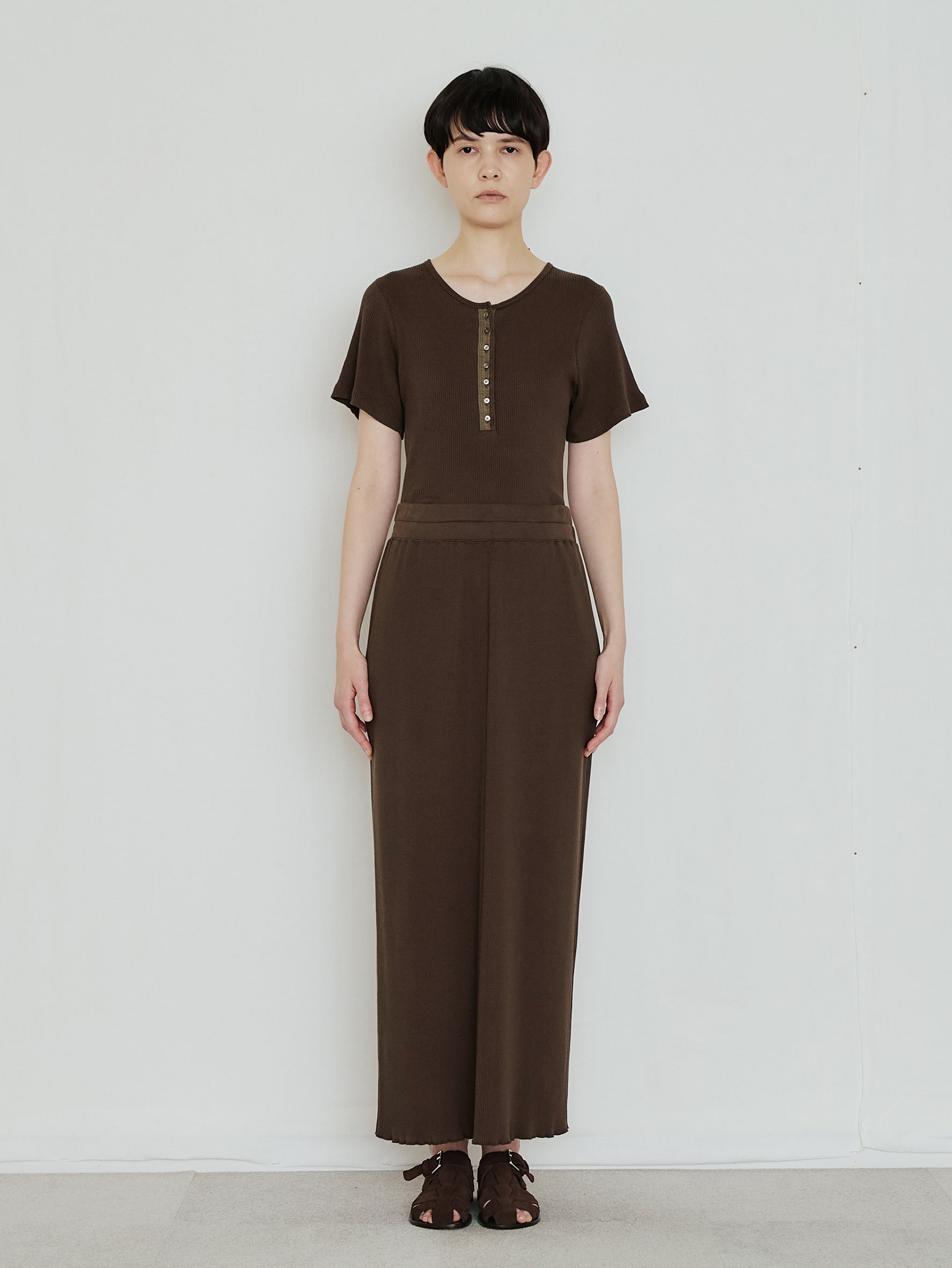 【予約商品】スーピマテレコヘンリーネック半袖PO TBFS-463