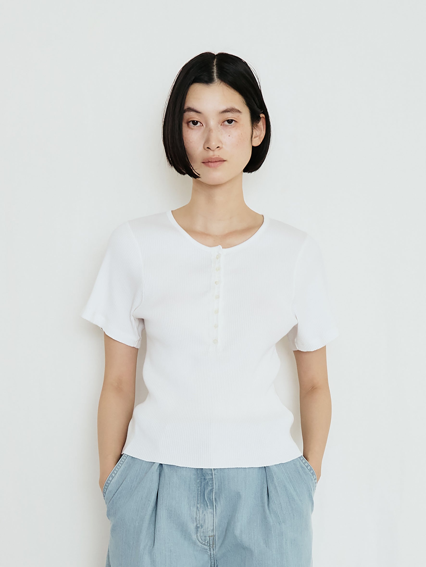 【予約商品】スーピマテレコヘンリーネック半袖PO TBFS-463