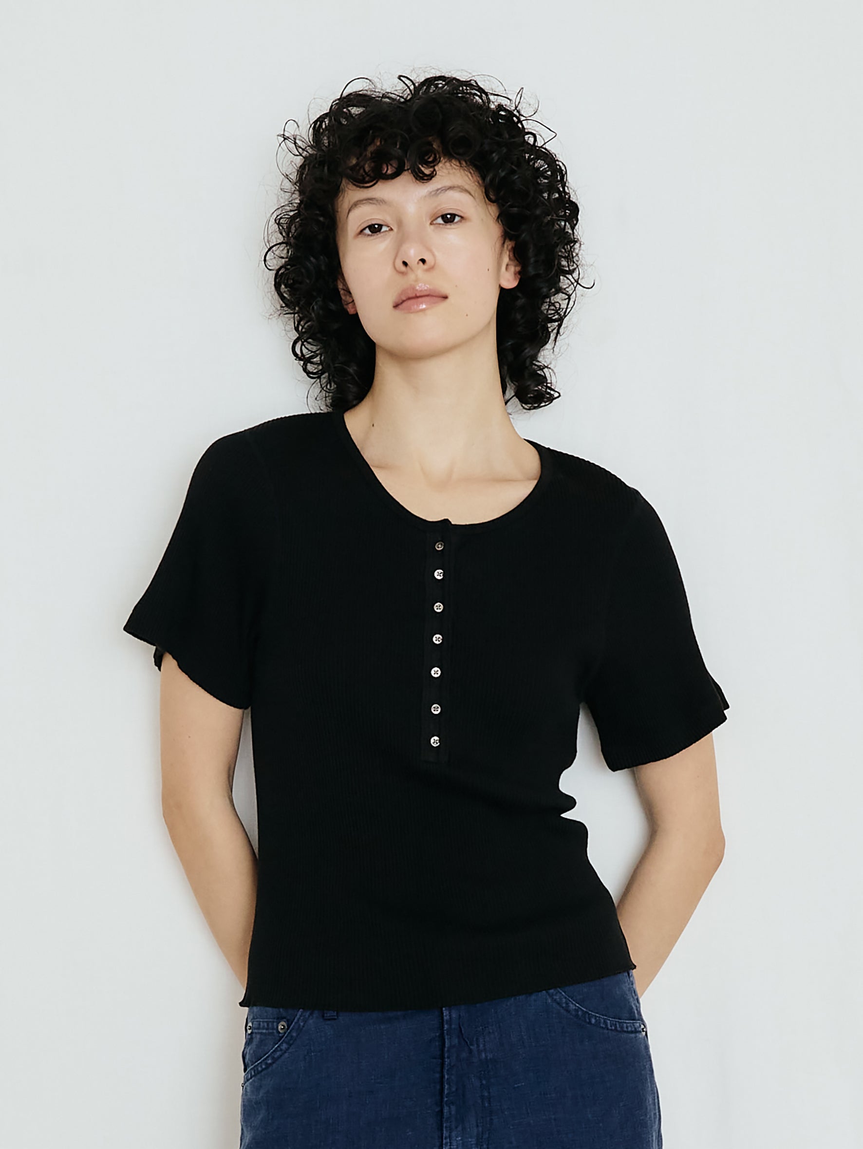 【予約商品】スーピマテレコヘンリーネック半袖PO TBFS-463