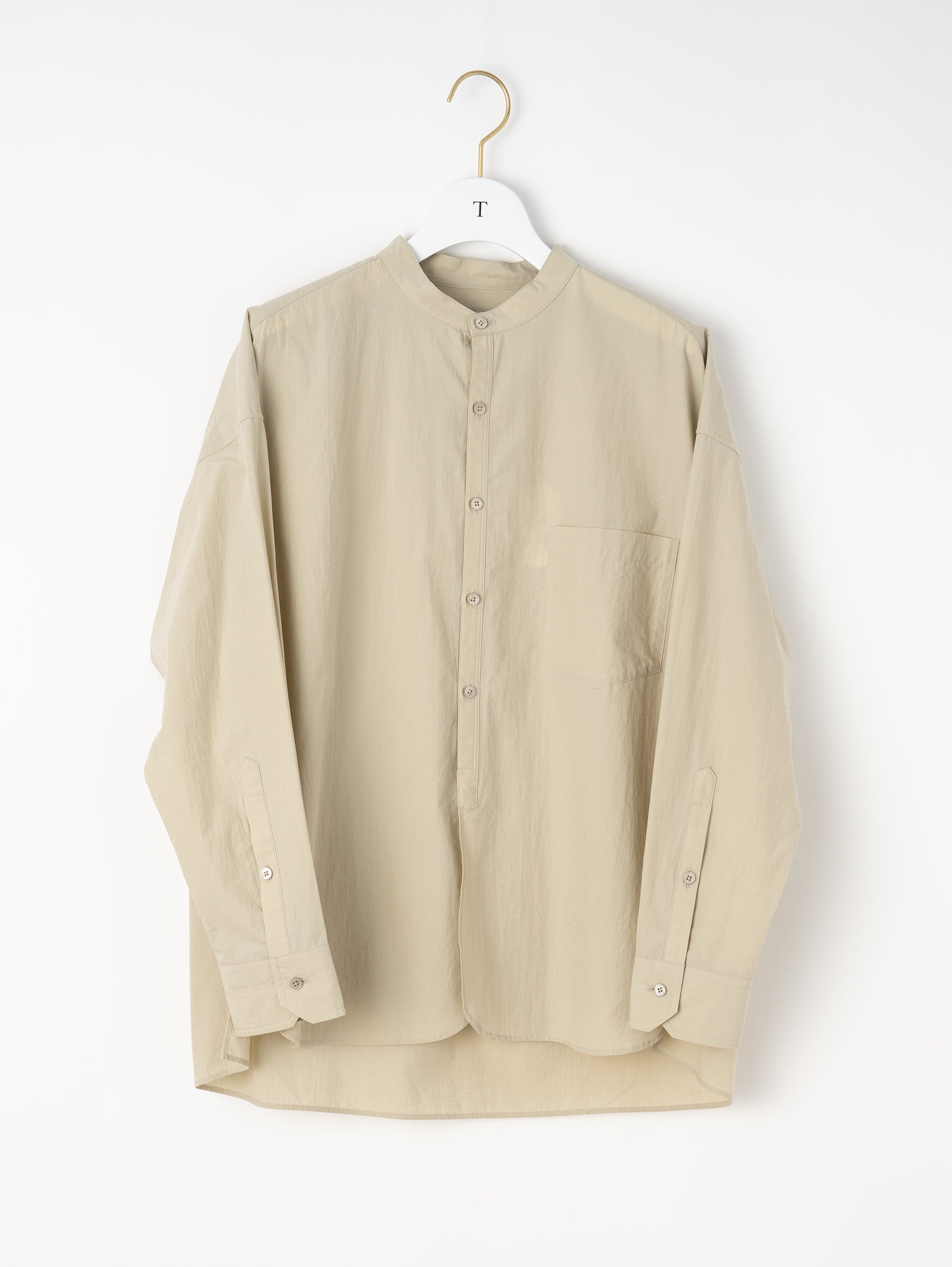 TICCA - 635ティッカしなやかコットンテンセルボックスシルエットシャツFベージュ TICCA | コットン スキッパーシャツ WOMEN（シャツ/ブラウス