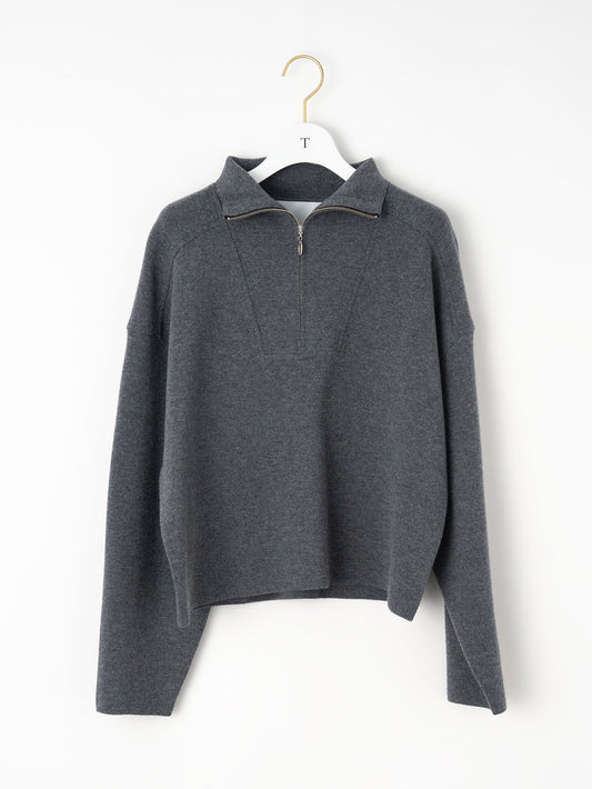 ミラノリブハーフジッププルオーバー/TBEA-321