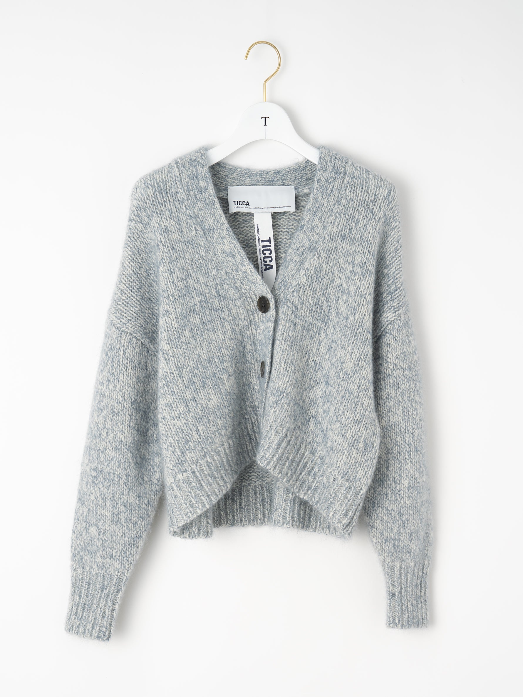 ウールカシミヤショートカーディガン/TBEA-334