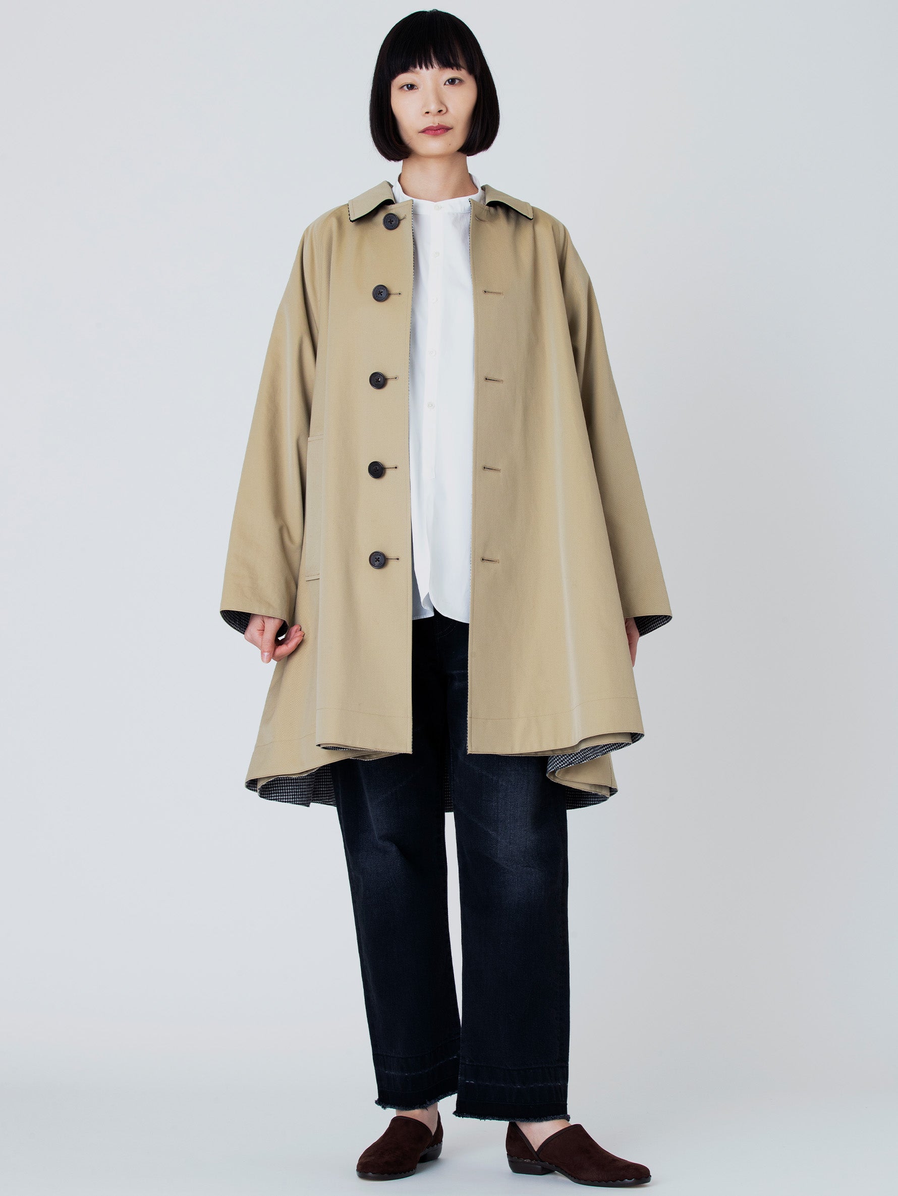 リバーシブルステンカラーショートコート/TBBA-004