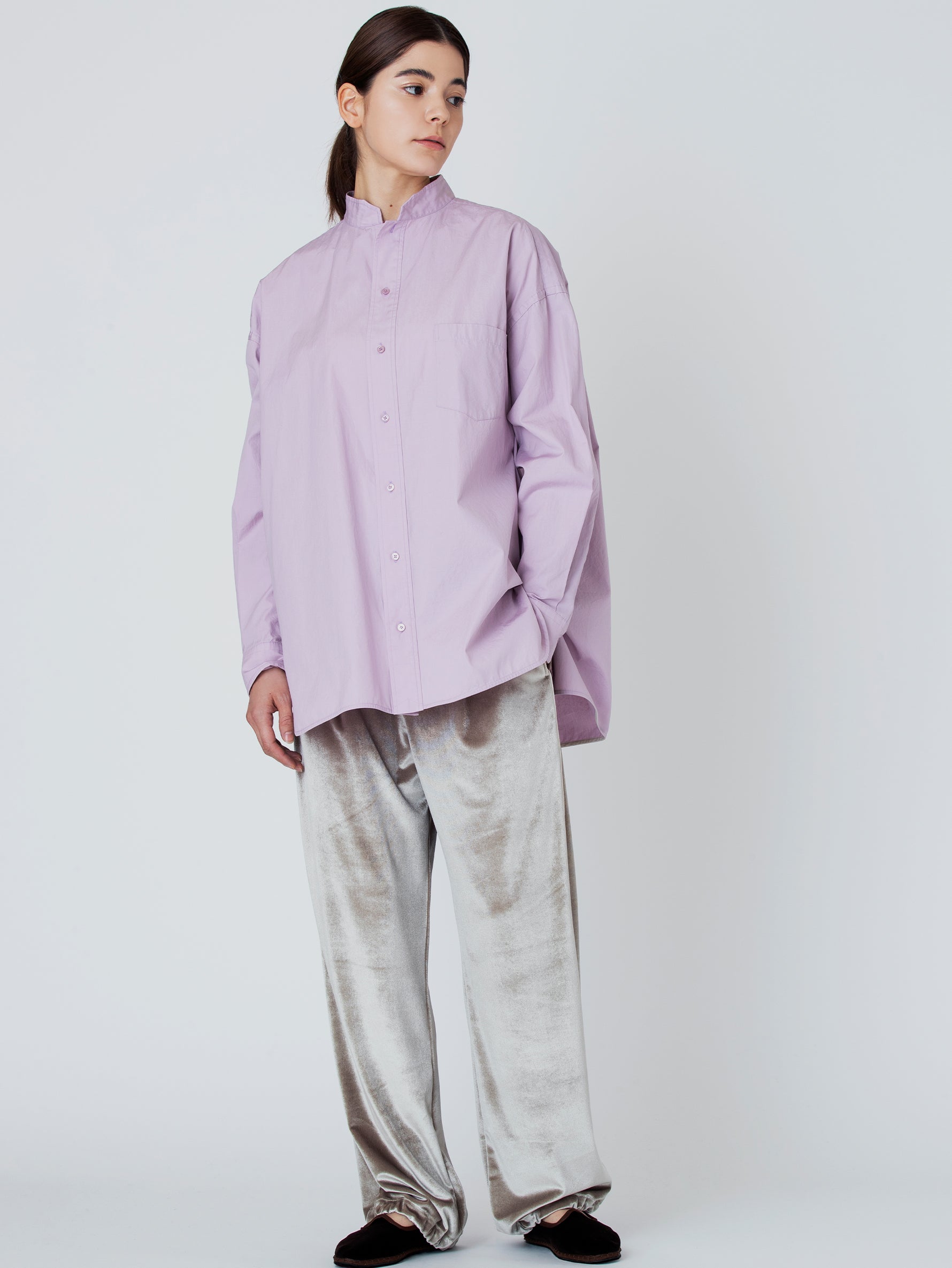 スタンドスクエアビッグシャツWASHUNI/TBBA-113 